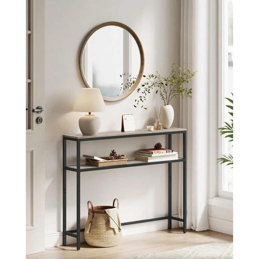 Console Table, 2-Tier Sofa Table, 7.9 X 39.4 X 31.5 Inches, Narrow Entryway Table, Modern Entry Table With 2 Shelves, Fo
Console Table, 2-Tier Sofa Table, 7.9 X 39.4 X 31.5 Inches, Narrow Entryway Table, Modern Entry Table With 2 Shelves, Fo