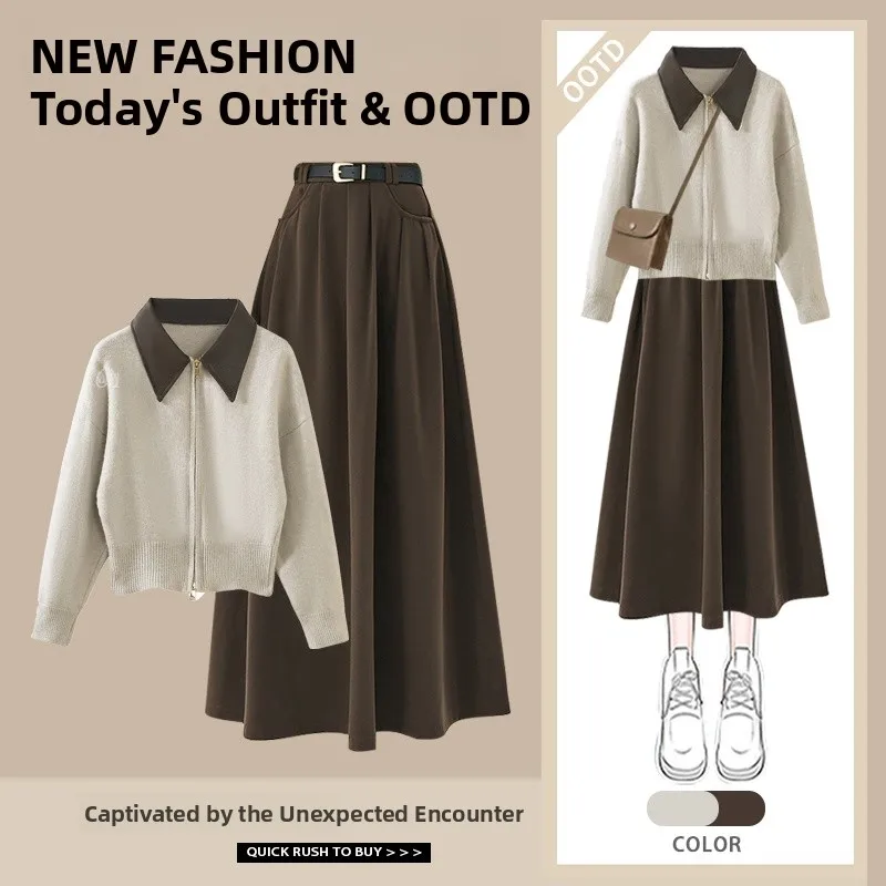 Autumn Winter Women's Knitted Sweater And Skirt Two-Piece Set Slimming Design Fashionable And Stylish Ensemble
Autumn Winter Women's Knitted Sweater And Skirt Two-Piece Set Slimming Design Fashionable And Stylish Ensemble