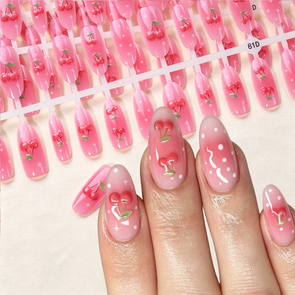 150pcs Peach Pink Gradient Almond Fake Nails Sweet Cherry Glossy Summer Fruit False Nail Tips Acrylic Wearable Press On Nails#TD
150pcs Peach Pink Gradient Almond Fake Nails Sweet Cherry Glossy Summer Fruit False Nail Tips Acrylic Wearable Press On Nails#TD