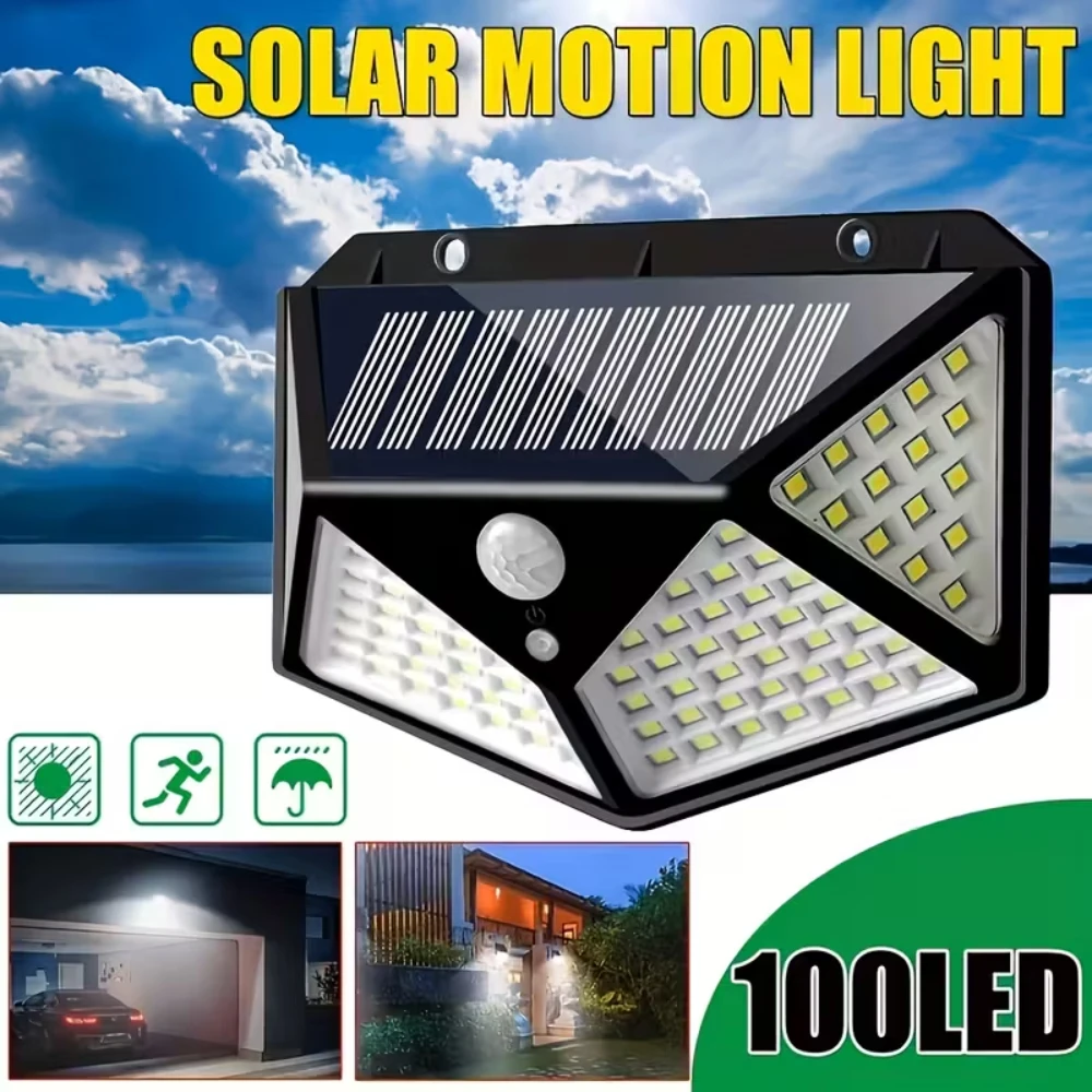 PIR Motion Sensor 100 LED Sunlight control 3 sided Solar Energy Street light Yard Path Home Garden Solar Power lamp Wall Light
PIR Motion Sensor 100 LED Sunlight control 3 sided Solar Energy Street light Yard Path Home Garden Solar Power lamp Wall Light