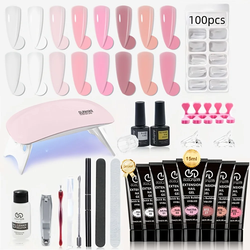 DOULINGDAI Poly Gel Nail Kit With UV Light, 24 Pcs Nude Pink Gel Extension Kit for Beginners With Everything Nail Art DIY for Women Girls at Home DIY.
DOULINGDAI Poly Gel Nail Kit With UV Light, 24 Pcs Nude Pink Gel Extension Kit for Beginners With Everything Nail Art DIY for Women Girls at Home DIY.