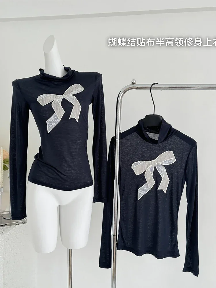 Women's Navy T-shirt Harajuku Korean Y2k Slim Tee Top Vintage 90s Aesthetic Long Sleeve Bow Lace T-shirts 2000s Fashion Clothes
Women's Navy T-shirt Harajuku Korean Y2k Slim Tee Top Vintage 90s Aesthetic Long Sleeve Bow Lace T-shirts 2000s Fashion Clothes