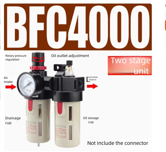 Регулятор давления воздуха серии BFC4000 с манометром, двухступенчатый блок, масловодоотделитель, фильтрующий элемент для деревообработки, фрезерный станок с ЧПУ
Регулятор давления воздуха серии BFC4000 с манометром, двухступенчатый блок, масловодоотделитель, фильтрующий элемент для деревообработки, фрезерный станок с ЧПУ