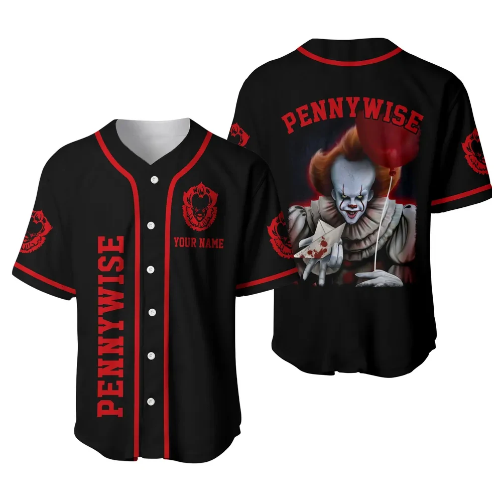 Men's Pennywise Halloween Festival Costume Halloween Baseball Jersey Adult Youth Kids Boys Pennywise Killer Baseball Shirt
Men's Pennywise Halloween Festival Costume Halloween Baseball Jersey Adult Youth Kids Boys Pennywise Killer Baseball Shirt