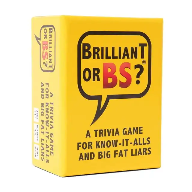 A Trivia Game for Know-It-Alls and Big Fat Liars - Fun Bluffing Trivia Party Game
A Trivia Game for Know-It-Alls and Big Fat Liars - Fun Bluffing Trivia Party Game