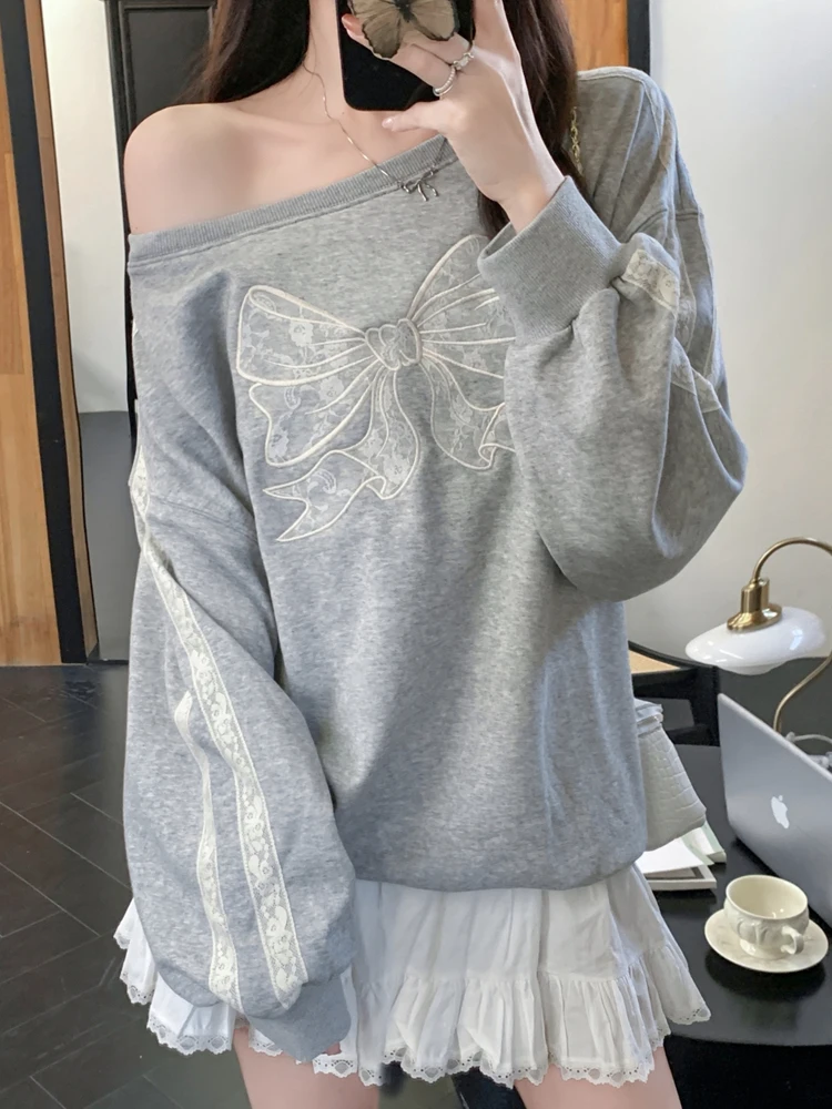 Loose Long Sve Hoodie with Sa Design for Students Korean Sle Oversize Sweatirt Knot Sexy Girl Casual Top
Loose Long Sve Hoodie with Sa Design for Students Korean Sle Oversize Sweatirt Knot Sexy Girl Casual Top