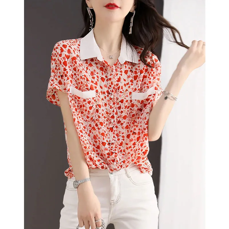 Vintage Printed Lapel Spliced Short Sleeve Pockets Shirt Women's Clothing 2023 Summer New Casual Tops Loose Commuter Blouse
Vintage Printed Lapel Spliced Short Sleeve Pockets Shirt Women's Clothing 2023 Summer New Casual Tops Loose Commuter Blouse