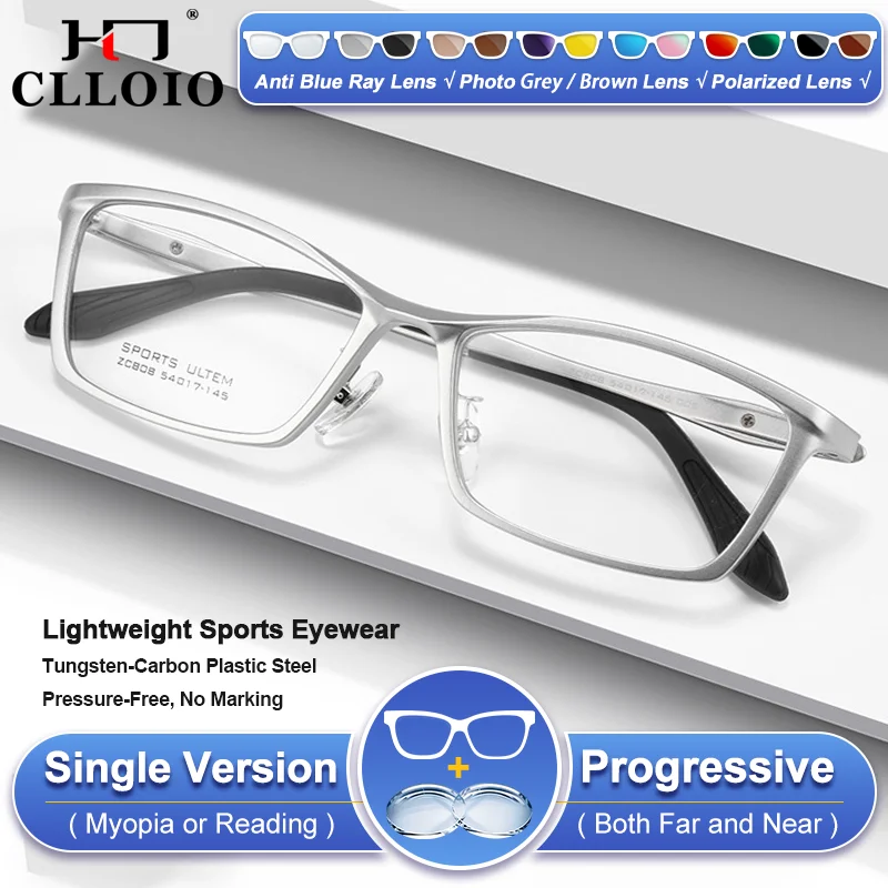 CLLOIO Lightweight Sporty Myopia Eyeware Men Business Anti Blue Ray Reading Glasses Multifocal Prescription Photochromic Glasses
CLLOIO Lightweight Sporty Myopia Eyeware Men Business Anti Blue Ray Reading Glasses Multifocal Prescription Photochromic Glasses