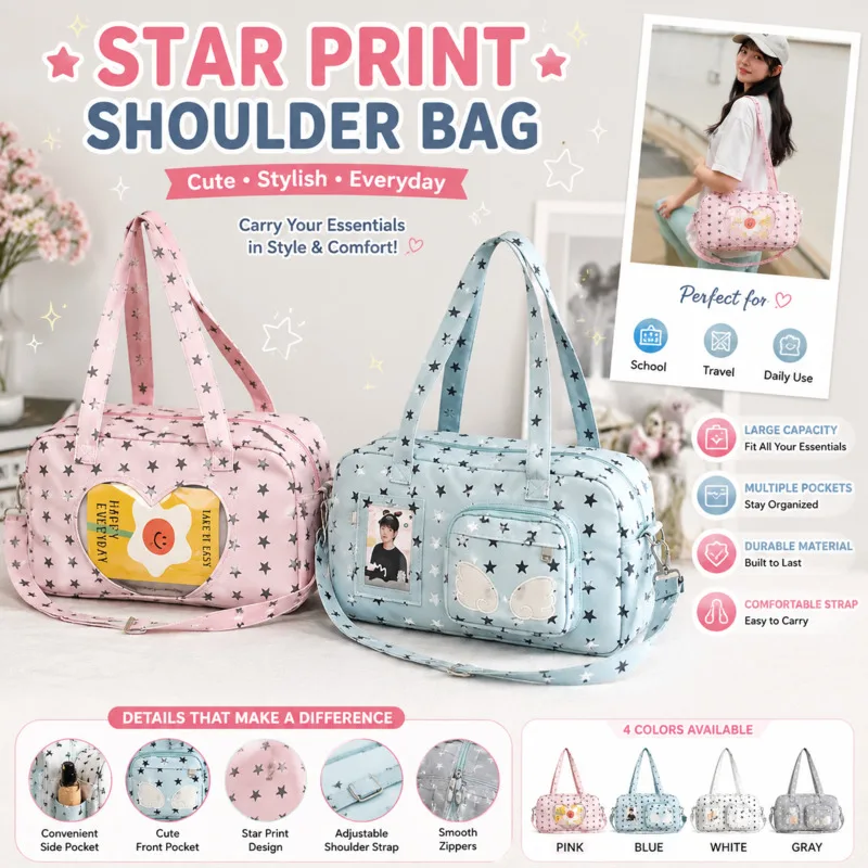 Korean Star Polka Dot Backpacks Cute Harajuku Tote Bag Shoulder Crossbody Bag Y2K Underarm Handbag Women Students Tote Bag New
Korean Star Polka Dot Backpacks Cute Harajuku Tote Bag Shoulder Crossbody Bag Y2K Underarm Handbag Women Students Tote Bag New