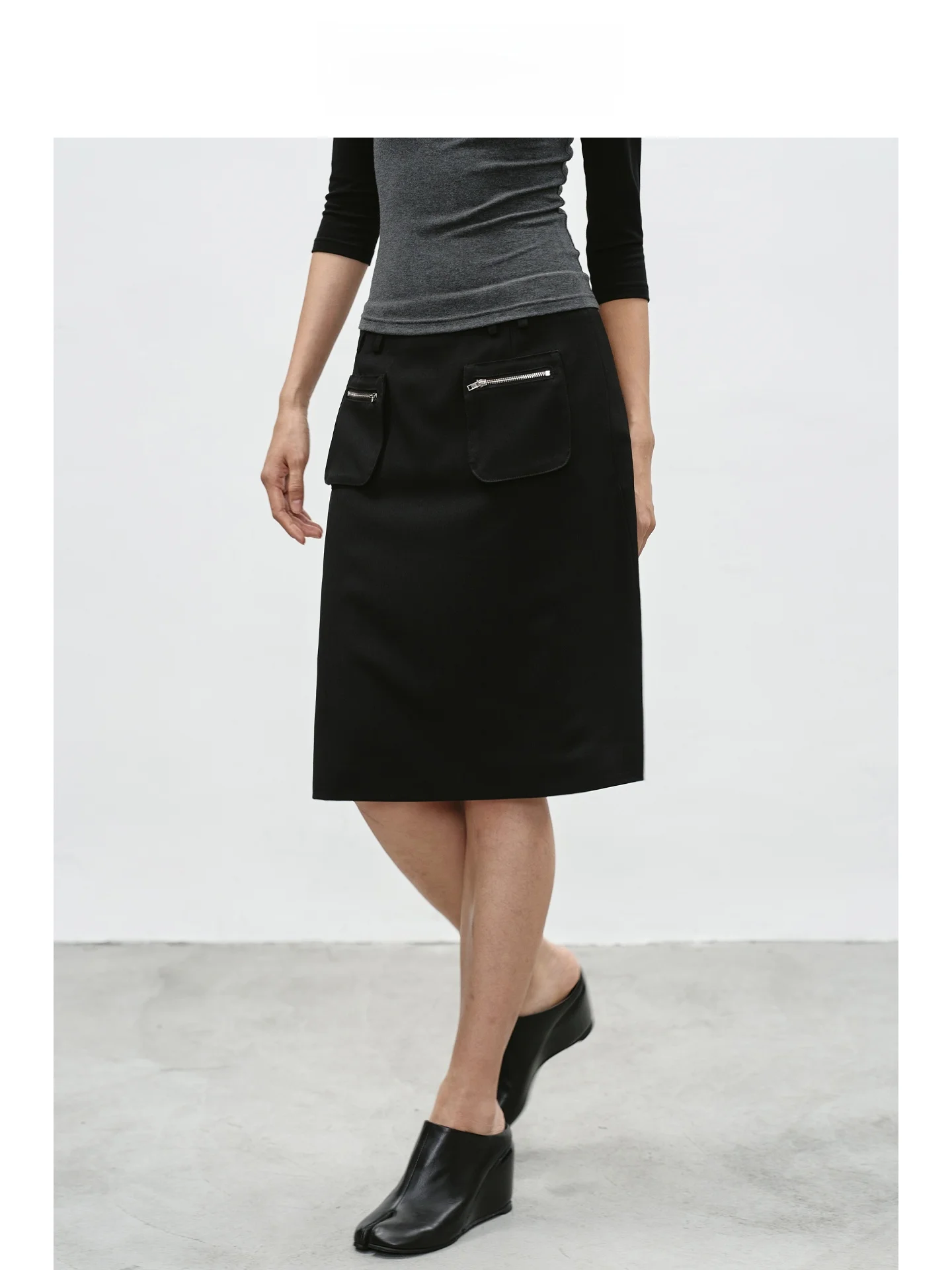 EIGHTHMONTH Functional Aesthetic Zipper ket f Skirt Mixed Fabric Formal Commuter Mid-Length Skirt Women's High Waist
EIGHTHMONTH Functional Aesthetic Zipper ket f Skirt Mixed Fabric Formal Commuter Mid-Length Skirt Women's High Waist
