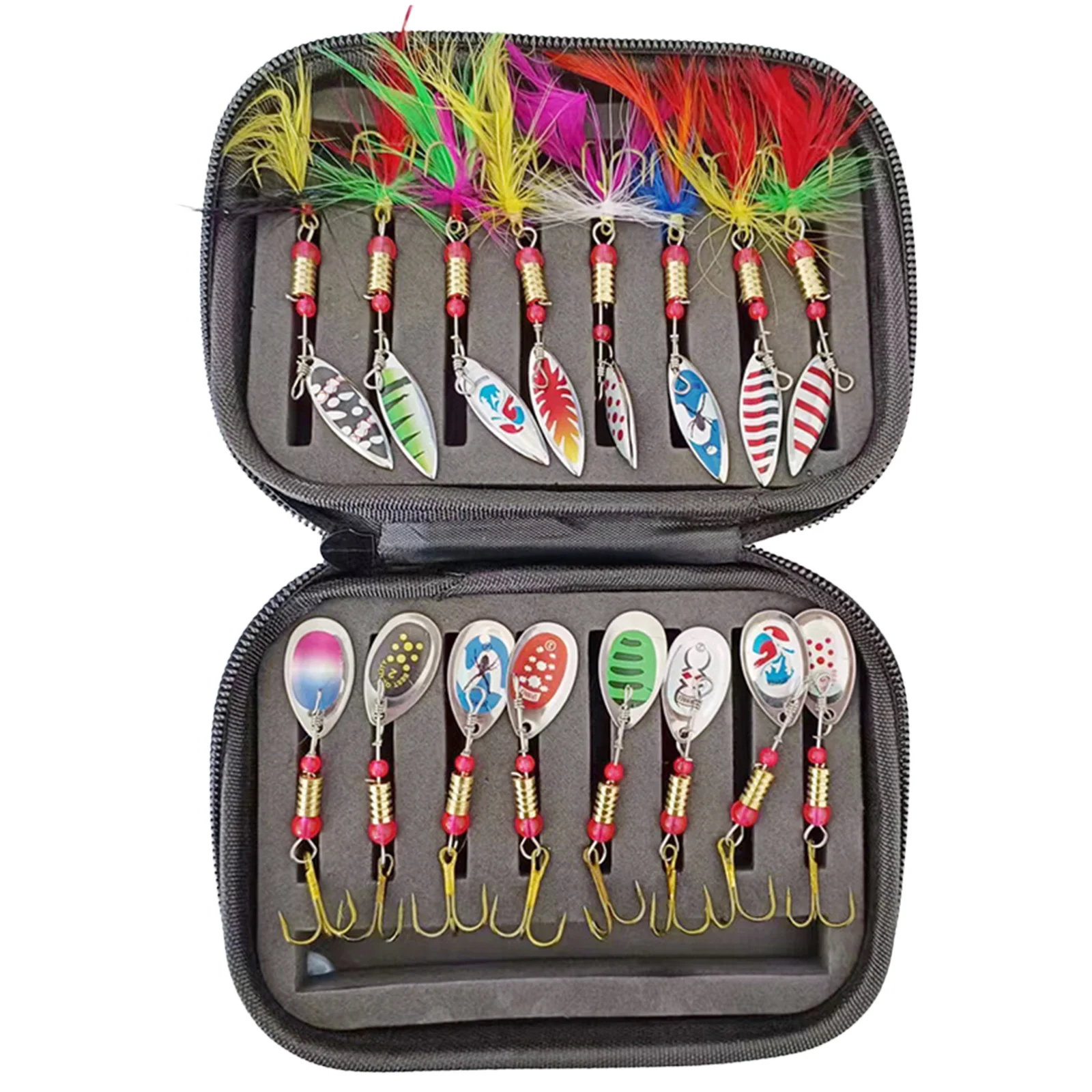 16pcs Fishing Lure Set Colored Rotating Sequin Fake Bait For Freshwater Saltwater Artificial Simulated Fishing Bait Fish Lures
16pcs Fishing Lure Set Colored Rotating Sequin Fake Bait For Freshwater Saltwater Artificial Simulated Fishing Bait Fish Lures