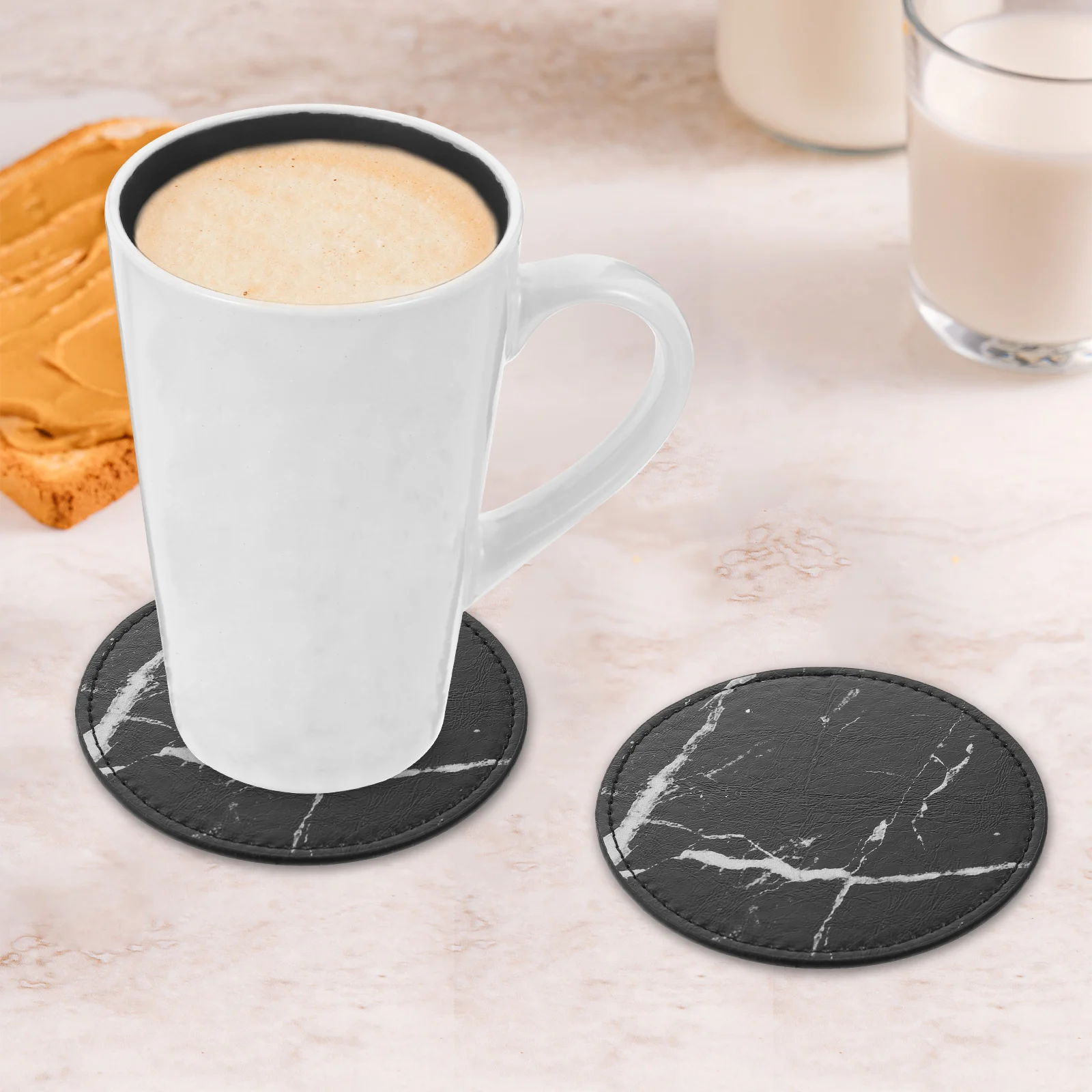 Round PU Coasters Set of 6 Drink Coasters for Coffee Table Office Desk Cup Mats Heat Insulating Pads Non Slip Tabletop
Round PU Coasters Set of 6 Drink Coasters for Coffee Table Office Desk Cup Mats Heat Insulating Pads Non Slip Tabletop