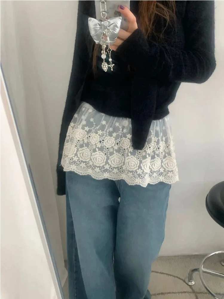 Женская кружевная юбка-накидка в корейском стиле, для многослойных образов, с вышивкой, ажурная, со средней талией, А-силуэт, S...
Женская кружевная юбка-накидка в корейском стиле, для многослойных образов, с вышивкой, ажурная, со средней талией, А-силуэт, S...