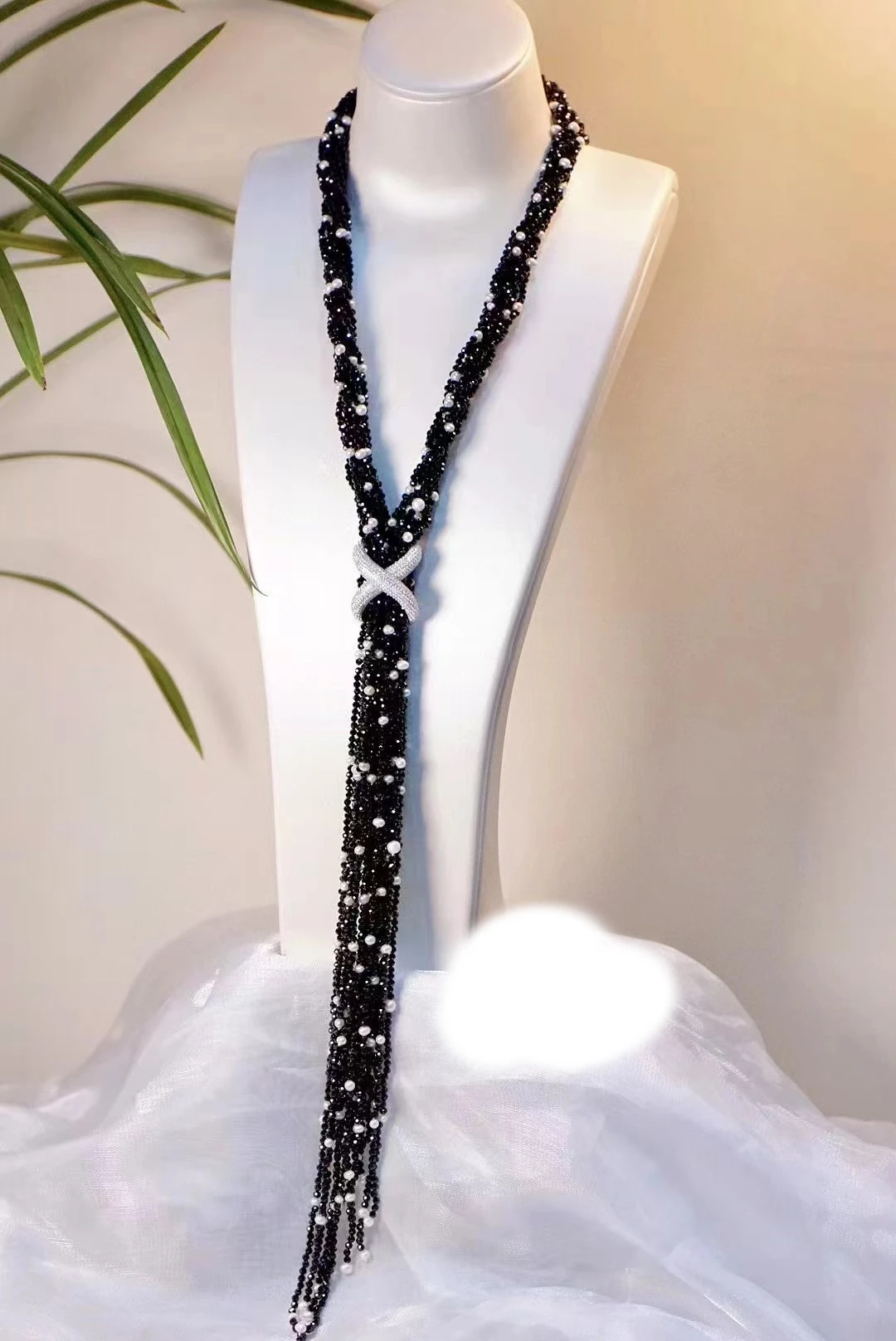 natural fresh water pearl and black spinel necklace long 925 sterling silver with cubic zircon party fine women jewelry luxury
natural fresh water pearl and black spinel necklace long 925 sterling silver with cubic zircon party fine women jewelry luxury