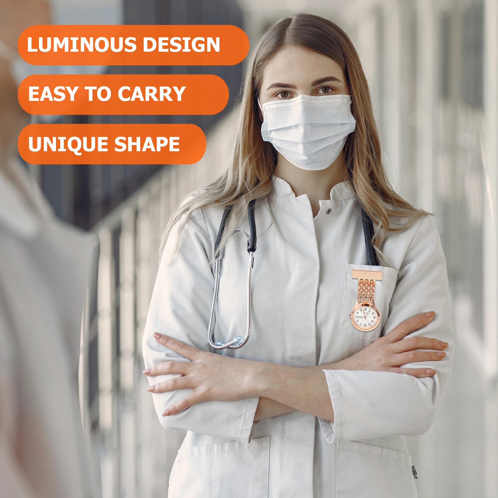 Nurse Pocket Watch Clip Rose Gold Durable Material Easy to Carry Classic Design Luminous Night Reading Simple Practical Great
Nurse Pocket Watch Clip Rose Gold Durable Material Easy to Carry Classic Design Luminous Night Reading Simple Practical Great