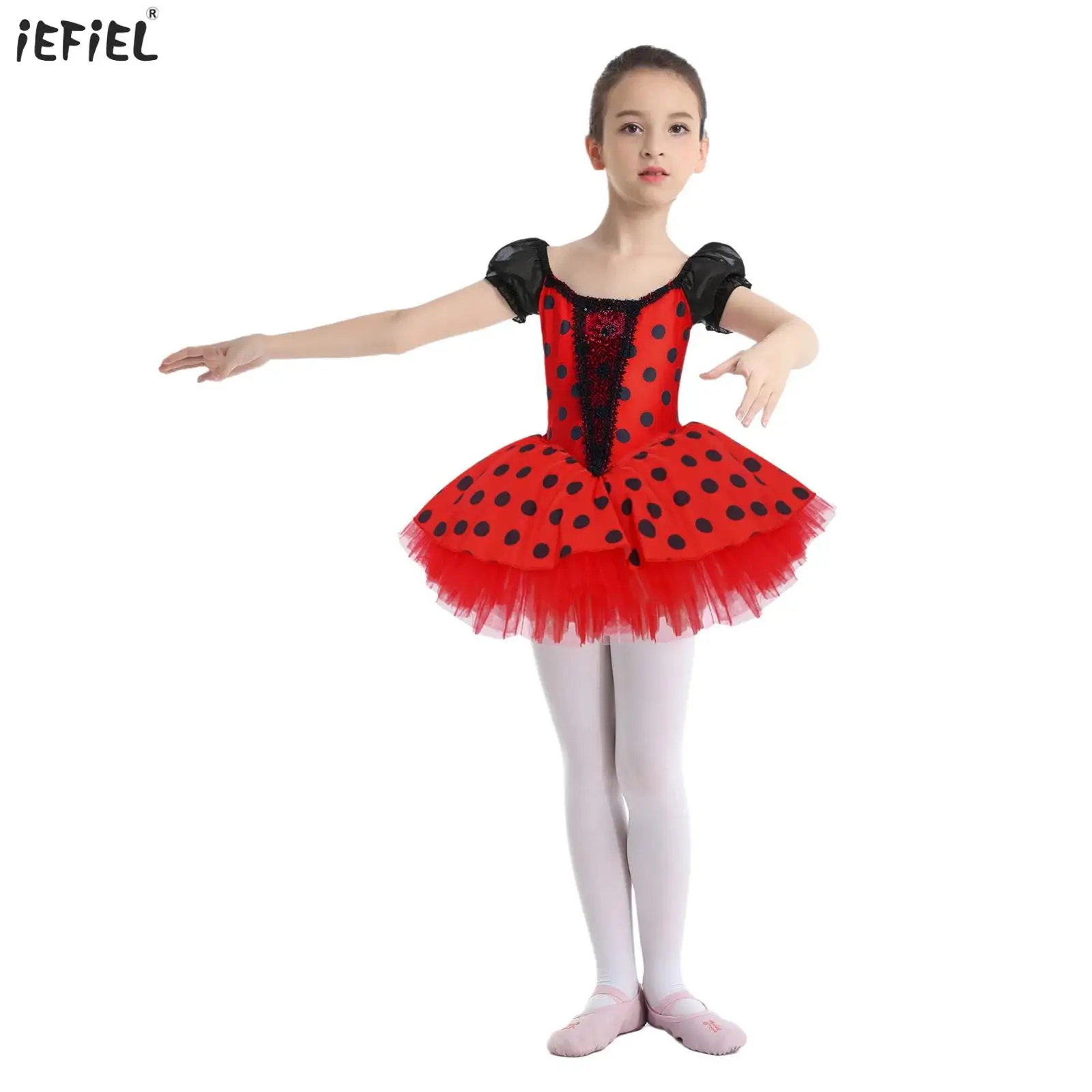 Kids Girls Ballet Tutu Dress Short Puff Sleeve Shiny Sequins Color Block Dots Dresses Professional Ballet Performance Dancewear
Kids Girls Ballet Tutu Dress Short Puff Sleeve Shiny Sequins Color Block Dots Dresses Professional Ballet Performance Dancewear