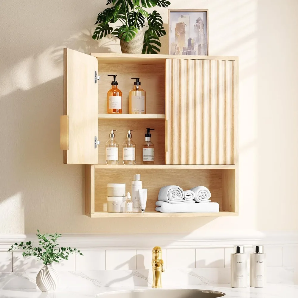 Fluted Medicine Cabinet,Bathroom Wall Cabinet Over Toilet Storage, Upper Floating Modern Countertop Storage for Bathroom
Fluted Medicine Cabinet,Bathroom Wall Cabinet Over Toilet Storage, Upper Floating Modern Countertop Storage for Bathroom
