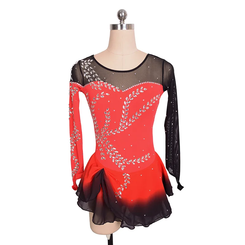 customized adult figure skating dress girls' performance clothing competition grading dress nylon black and red gradient diamond
customized adult figure skating dress girls' performance clothing competition grading dress nylon black and red gradient diamond