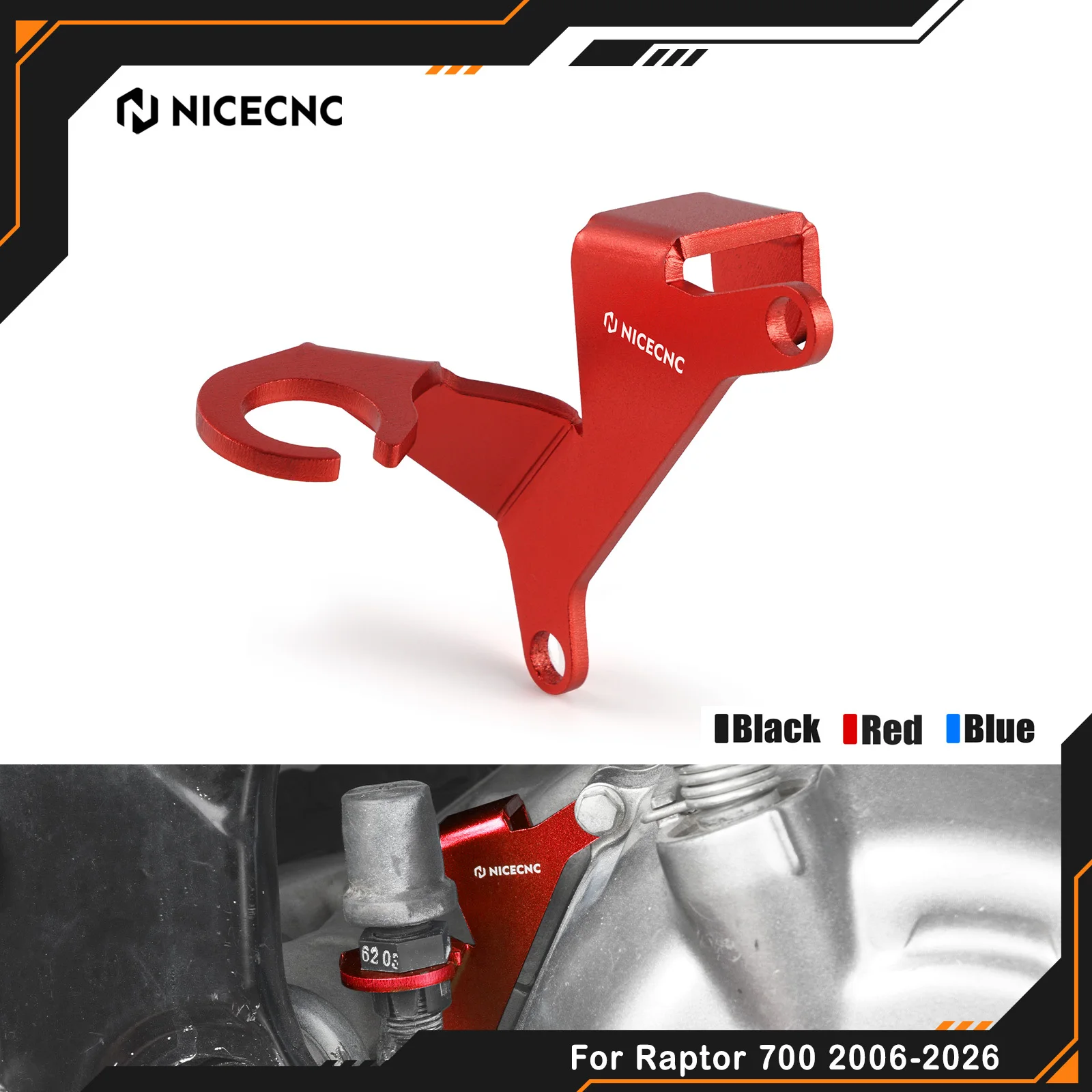 NICECNC For Yamaha Raptor 700 2006-2026 Brake Line Cable Clamp Raptor 700R Replaces 1S3-1546C-00-00 Aluminum ATV Accessories
NICECNC For Yamaha Raptor 700 2006-2026 Brake Line Cable Clamp Raptor 700R Replaces 1S3-1546C-00-00 Aluminum ATV Accessories