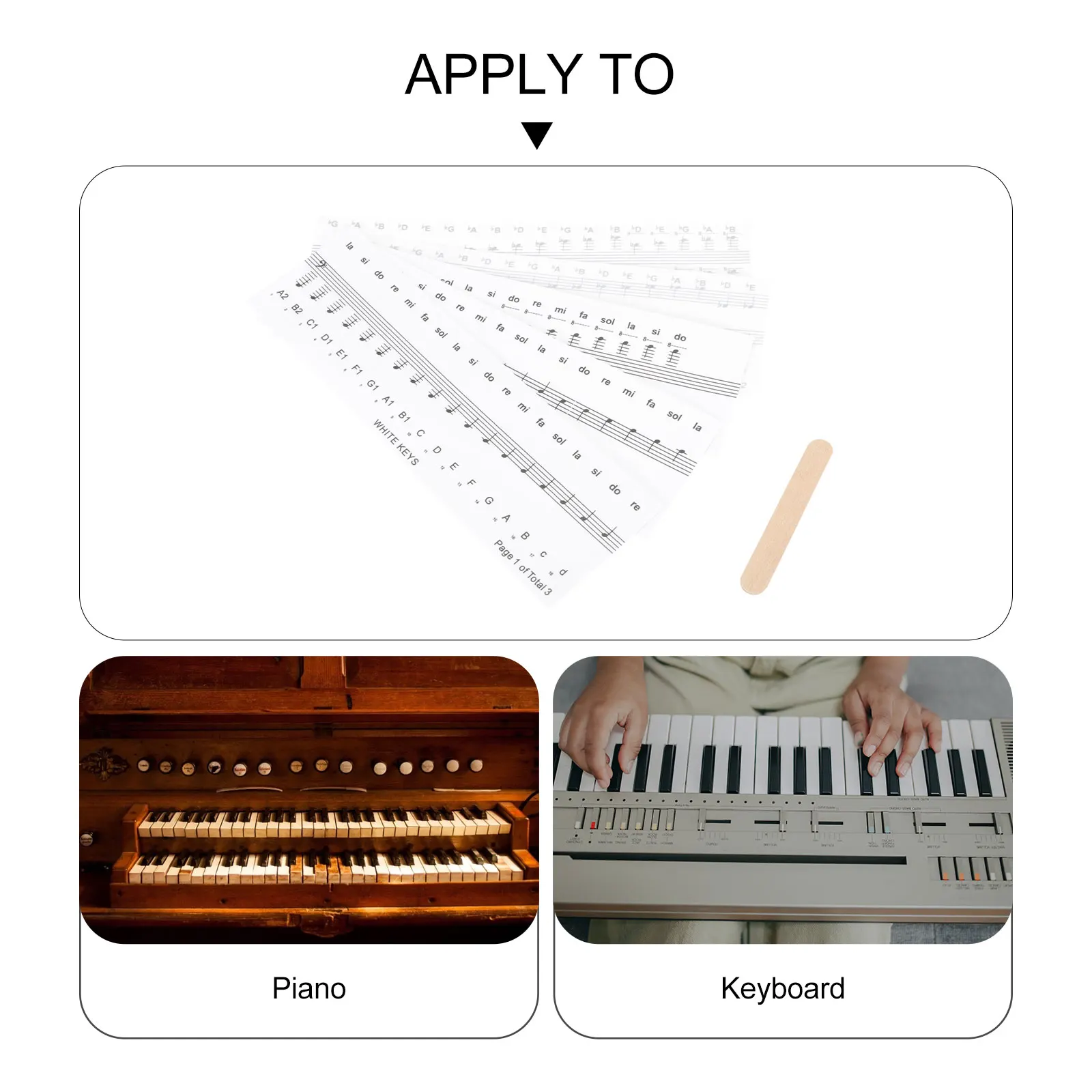 2 Sets Piano Stickers Keyboard Note Training Electronic Removable Notes Guide for Beginners
2 Sets Piano Stickers Keyboard Note Training Electronic Removable Notes Guide for Beginners