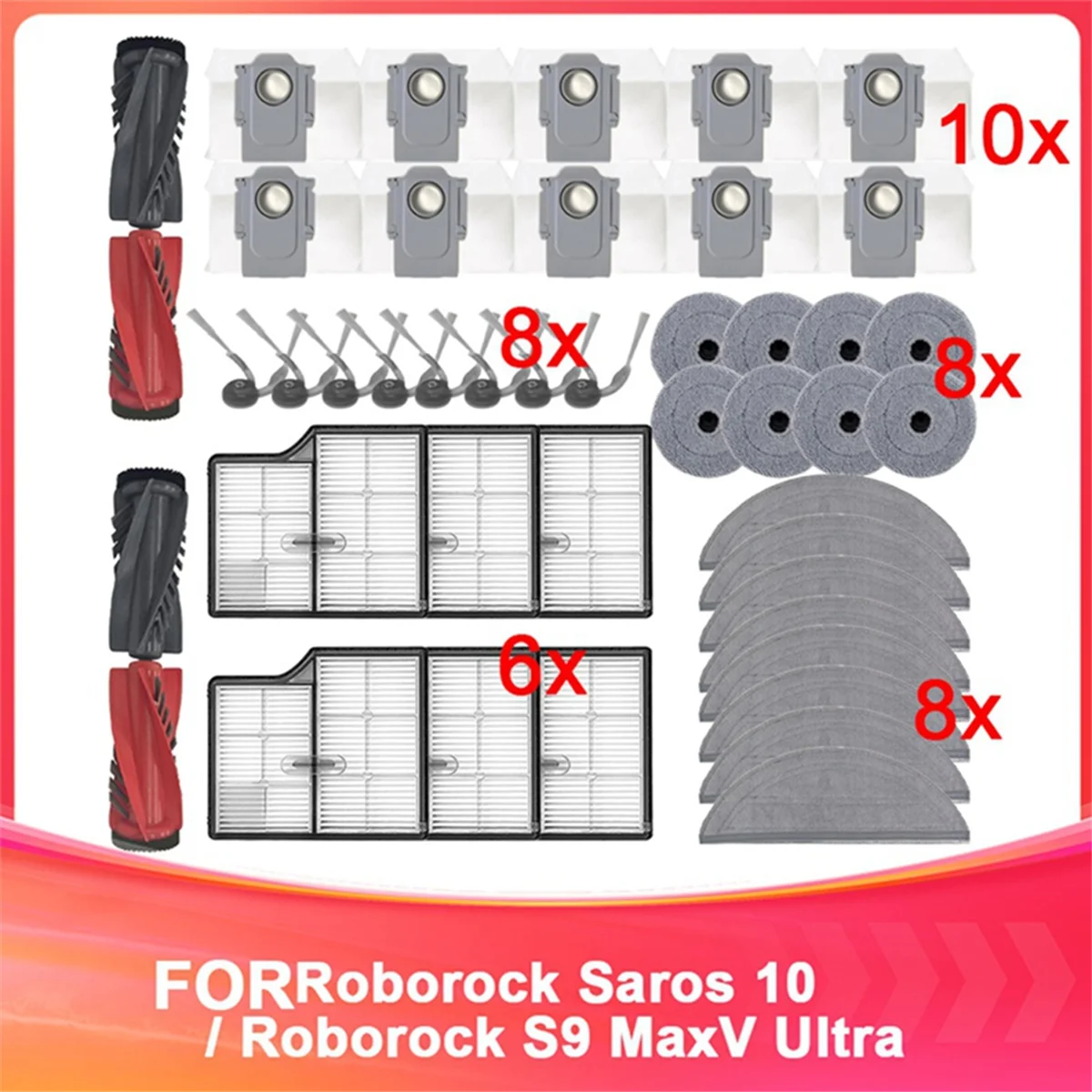 Retails Compatible for Roborock Saros 10 / Roborock S9 MaxV Ultra Vacuum Parts Main Roller Side Brush Filter Mop Cloth Dust Bag
Retails Compatible for Roborock Saros 10 / Roborock S9 MaxV Ultra Vacuum Parts Main Roller Side Brush Filter Mop Cloth Dust Bag