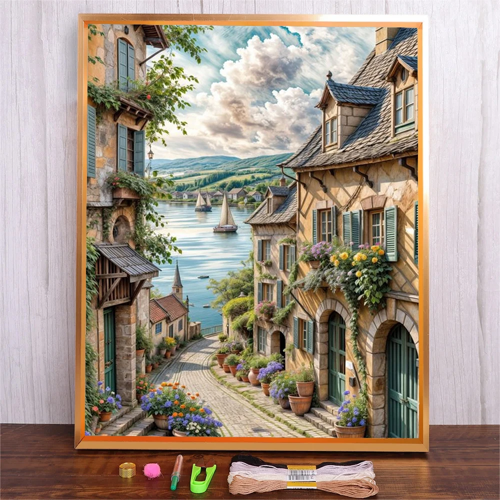 DIY Cross Stitch Seaside Town Building Printed Canvas Embroidery Fantasy Handicraft Landscape Art Kits Handmade Gift Wall Decor
DIY Cross Stitch Seaside Town Building Printed Canvas Embroidery Fantasy Handicraft Landscape Art Kits Handmade Gift Wall Decor