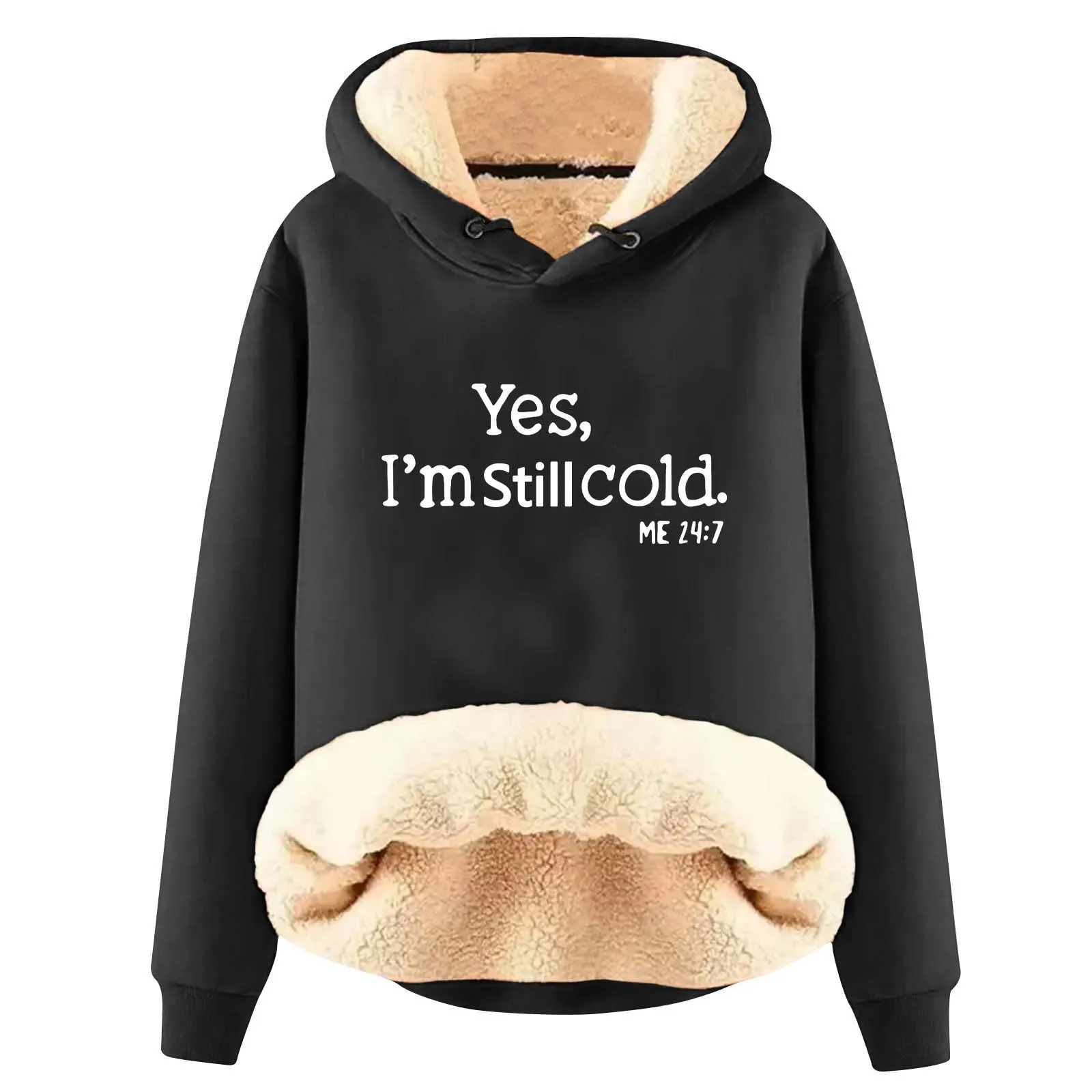 Women's Long Sleeved Letters Yes Im Stil Cold Printed Hooded Sweatshirt Velvet Warm Loose Hooded Fleece Jacket Tunic Women
Women's Long Sleeved Letters Yes Im Stil Cold Printed Hooded Sweatshirt Velvet Warm Loose Hooded Fleece Jacket Tunic Women