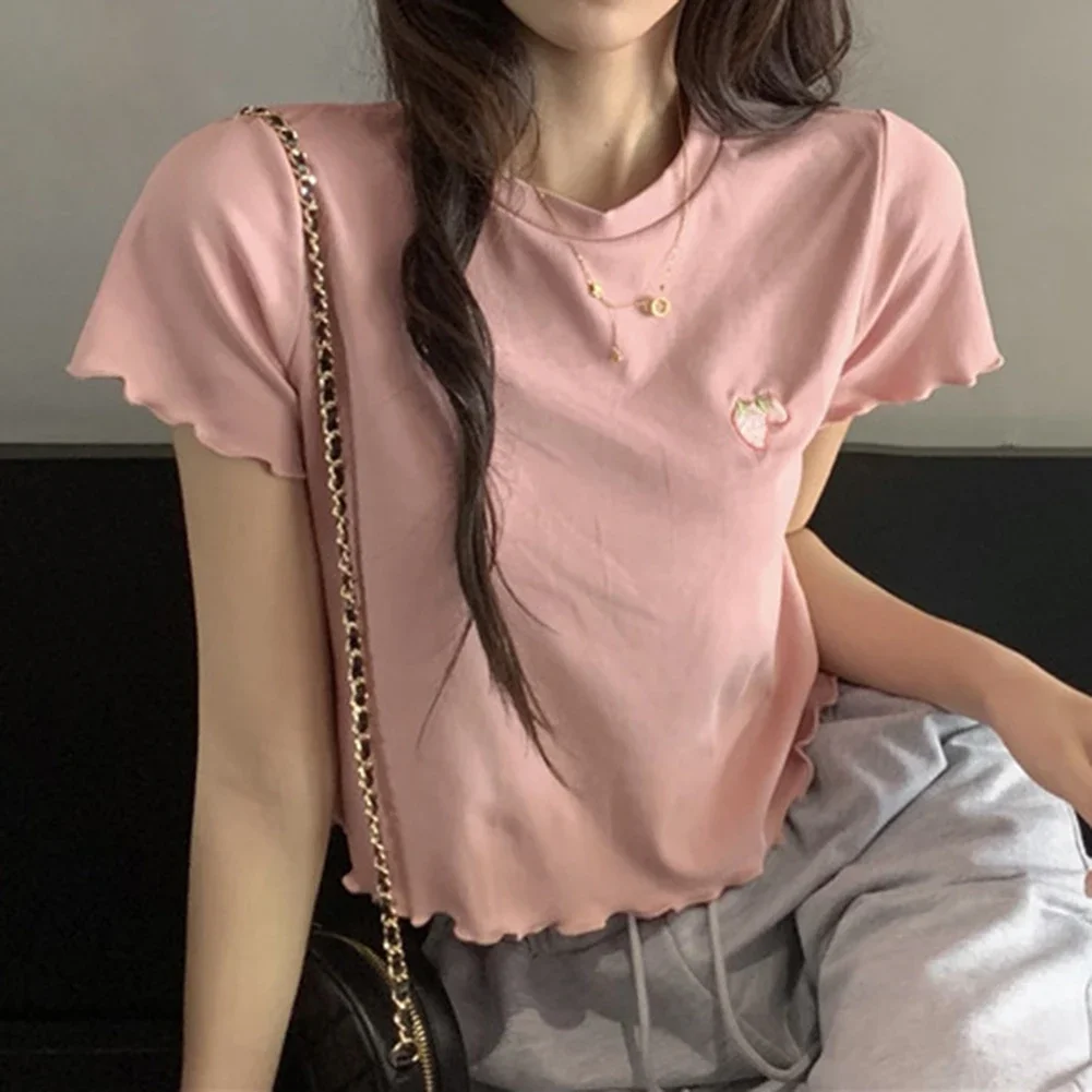 Embroidery Crop Top T-shirt Comfprtable Embroidery Medium Elasticity Polyester Pullover Daily Leisure Brand New
Embroidery Crop Top T-shirt Comfprtable Embroidery Medium Elasticity Polyester Pullover Daily Leisure Brand New