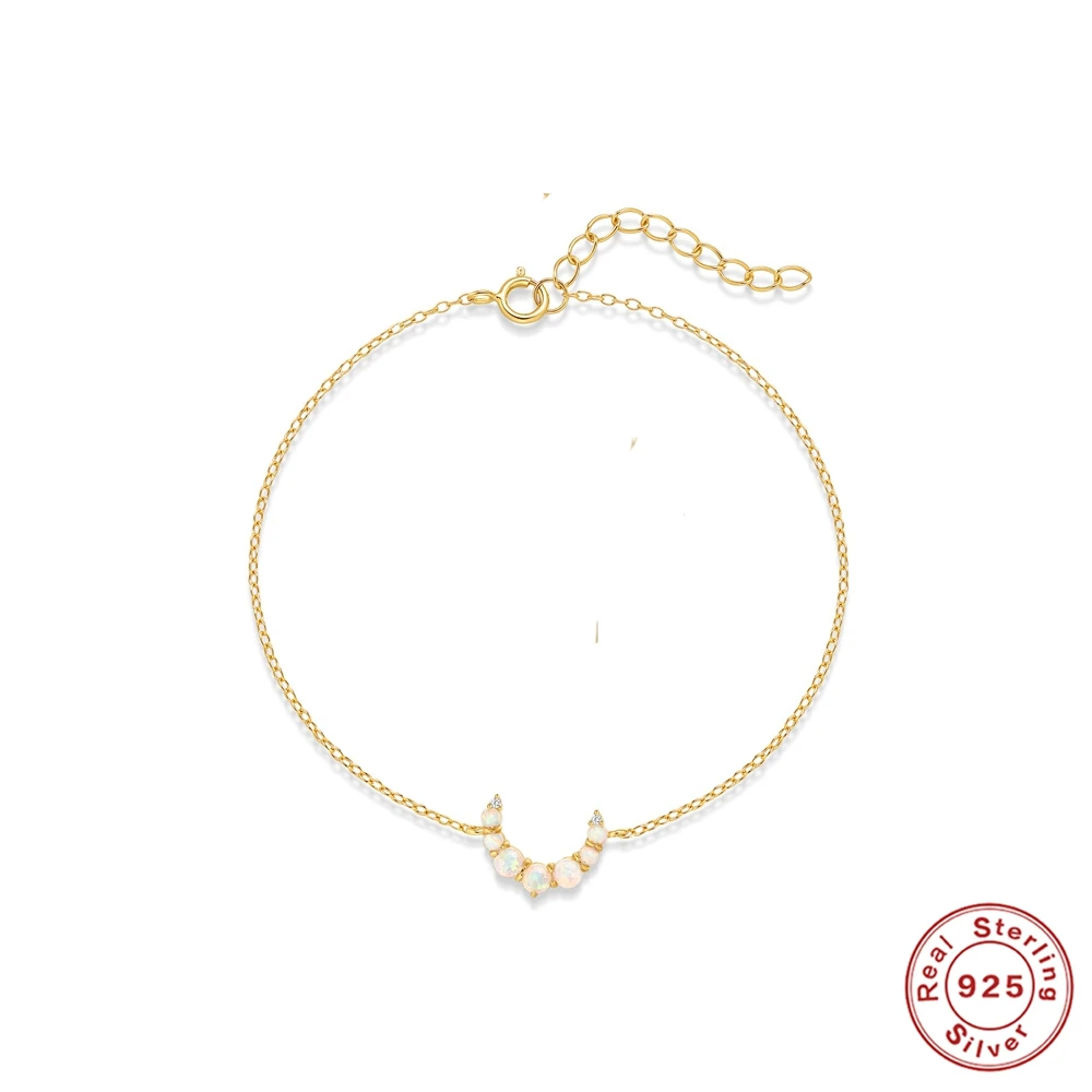 AIDE 925 Sterling Silver Simple Design Opal Moon Star Bracelet Female Polishing Bracelets For Women Bride Gifts Jewelry Pulsera
AIDE 925 Sterling Silver Simple Design Opal Moon Star Bracelet Female Polishing Bracelets For Women Bride Gifts Jewelry Pulsera