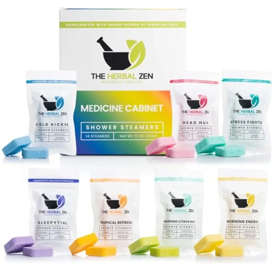 Shower Steamers Aromatherapy Tablets 14 Pack - 7 Pure Essential Oil Blends for Daily Relaxation and Wellness - Shower Bombs Gif
Shower Steamers Aromatherapy Tablets 14 Pack - 7 Pure Essential Oil Blends for Daily Relaxation and Wellness - Shower Bombs Gif