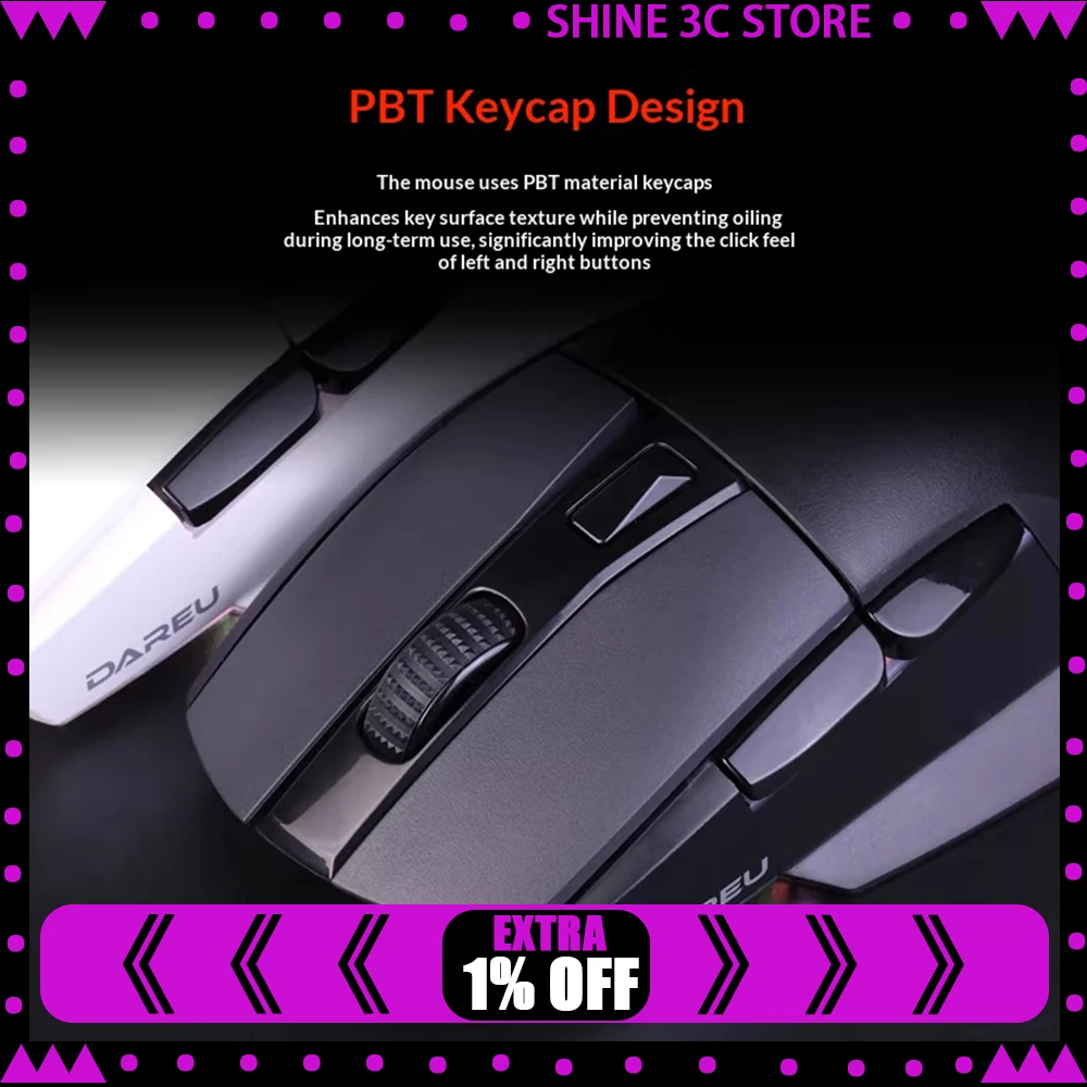DAREU A955 Gaming Mouse AIM WL Dedicated Sensor 300IPS Mouse 12000DPI 80 Million Transparent Micro Movements For PC Accessories
DAREU A955 Gaming Mouse AIM WL Dedicated Sensor 300IPS Mouse 12000DPI 80 Million Transparent Micro Movements For PC Accessories