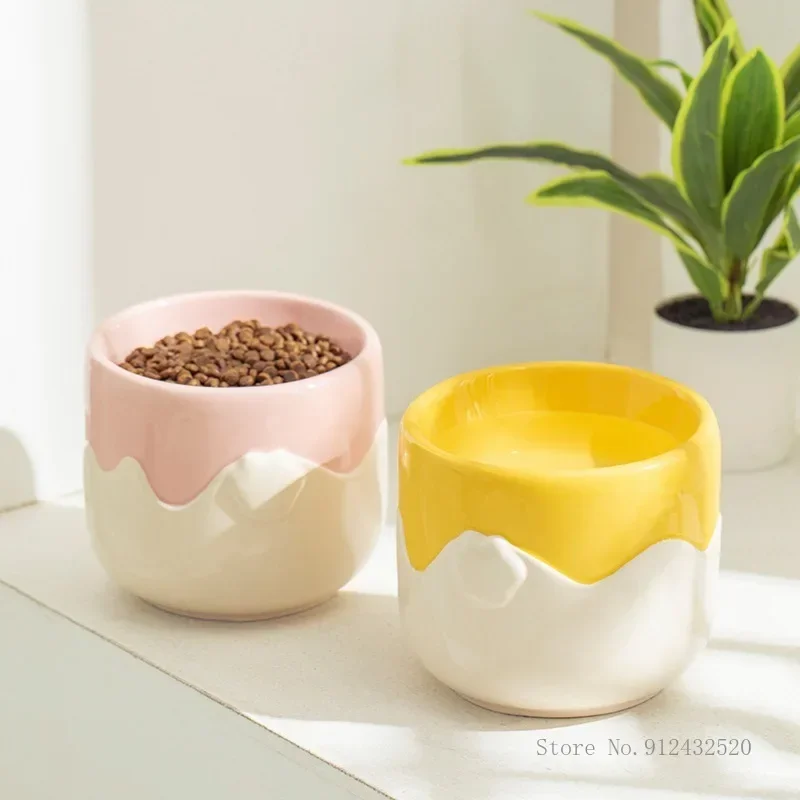 Creative Ceramic Anti-Overturning Food Drinking Water Bowls, Cervical Spine, Cute Eggshell Pattern, Pet Dog and Cat Bowl, 1Pc
Creative Ceramic Anti-Overturning Food Drinking Water Bowls, Cervical Spine, Cute Eggshell Pattern, Pet Dog and Cat Bowl, 1Pc