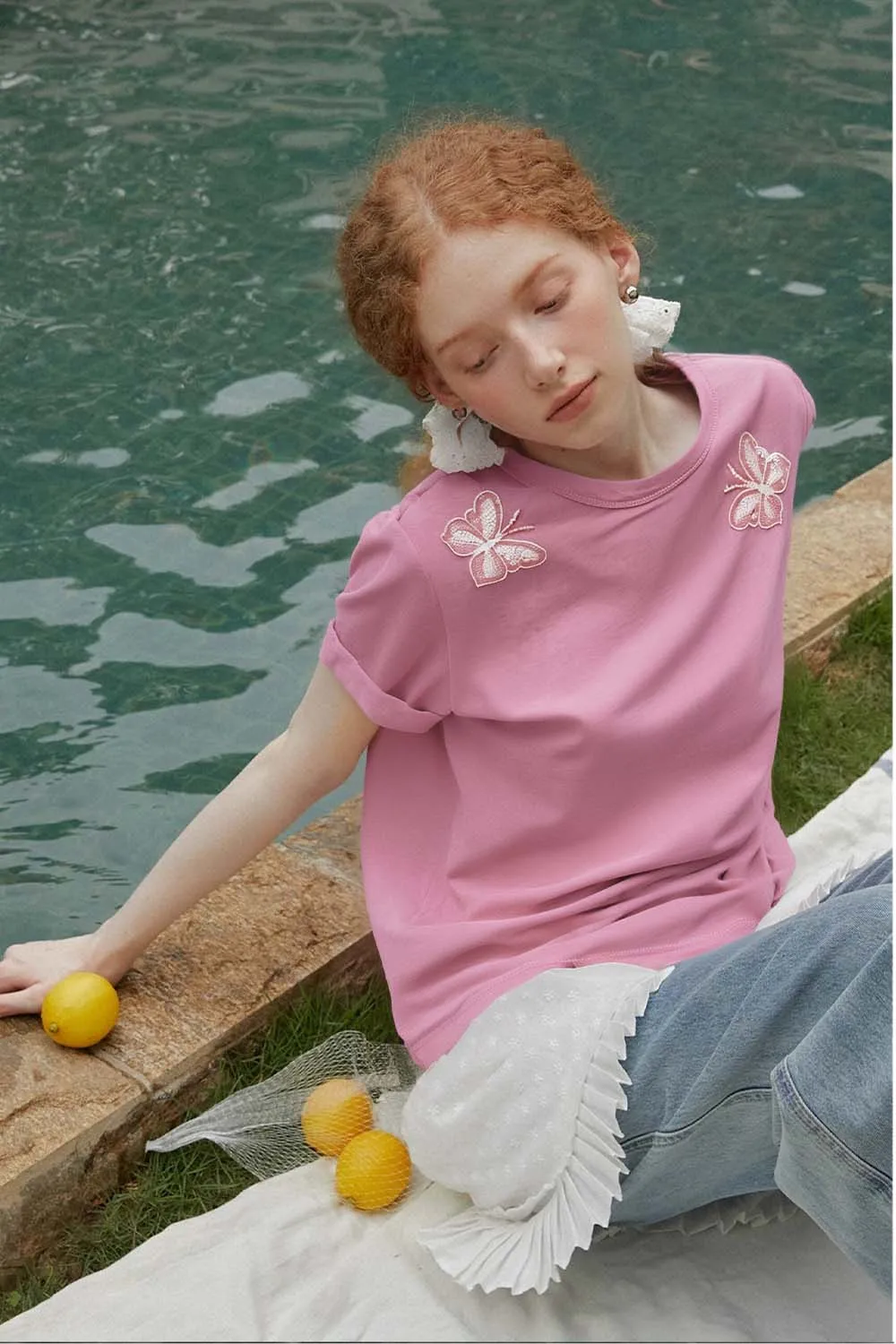 VIMLY Women's Summer Pink Tees 2025 Sequins Butterfly Short Sleeve T-Shirt Cotton Blend Tops for Woman Casual Clothing A0987
VIMLY Women's Summer Pink Tees 2025 Sequins Butterfly Short Sleeve T-Shirt Cotton Blend Tops for Woman Casual Clothing A0987
