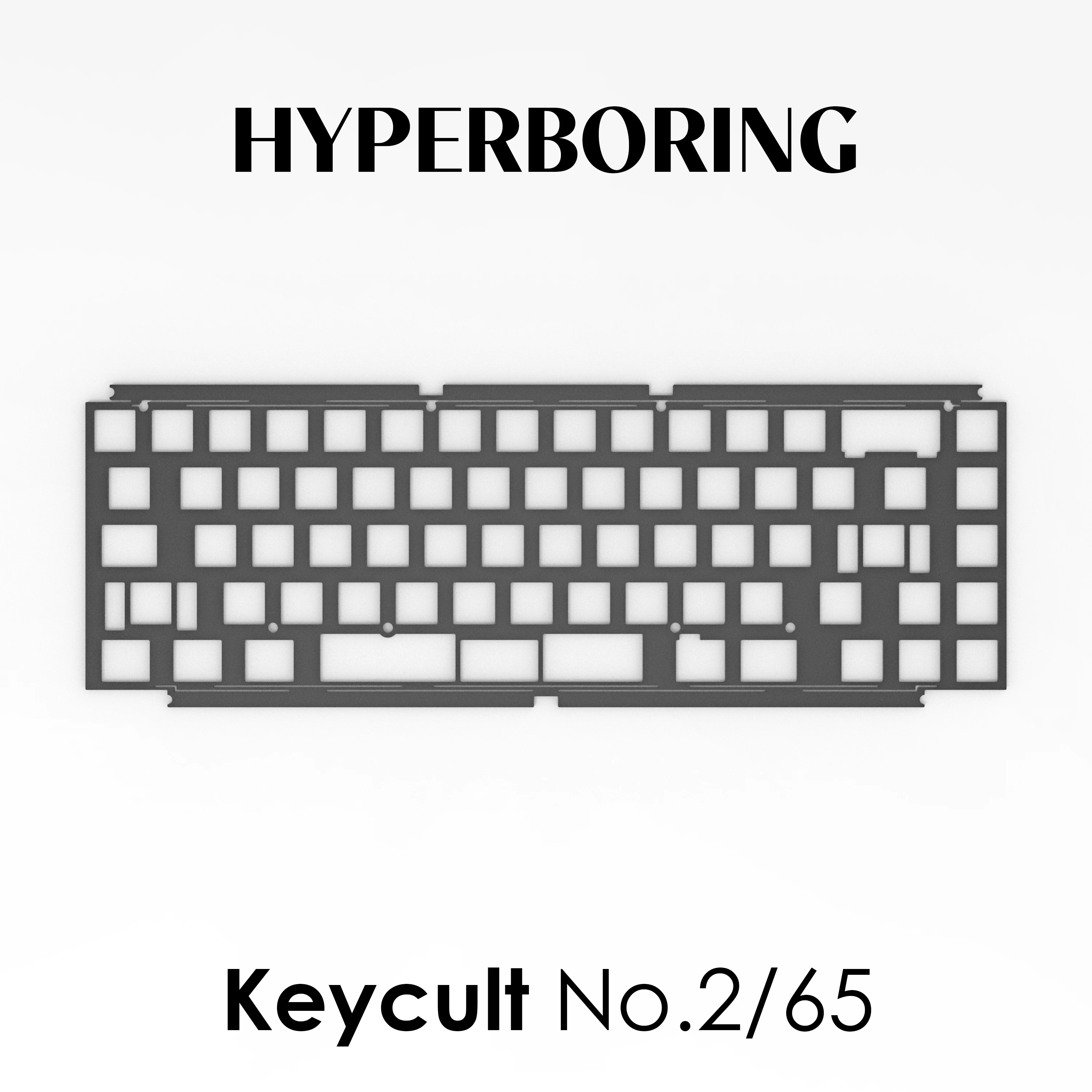 Keycult No.2/65 keyboard use PP PC plates ( for pcb stab ) 
Keycult No.2/65 keyboard use PP PC plates ( for pcb stab )