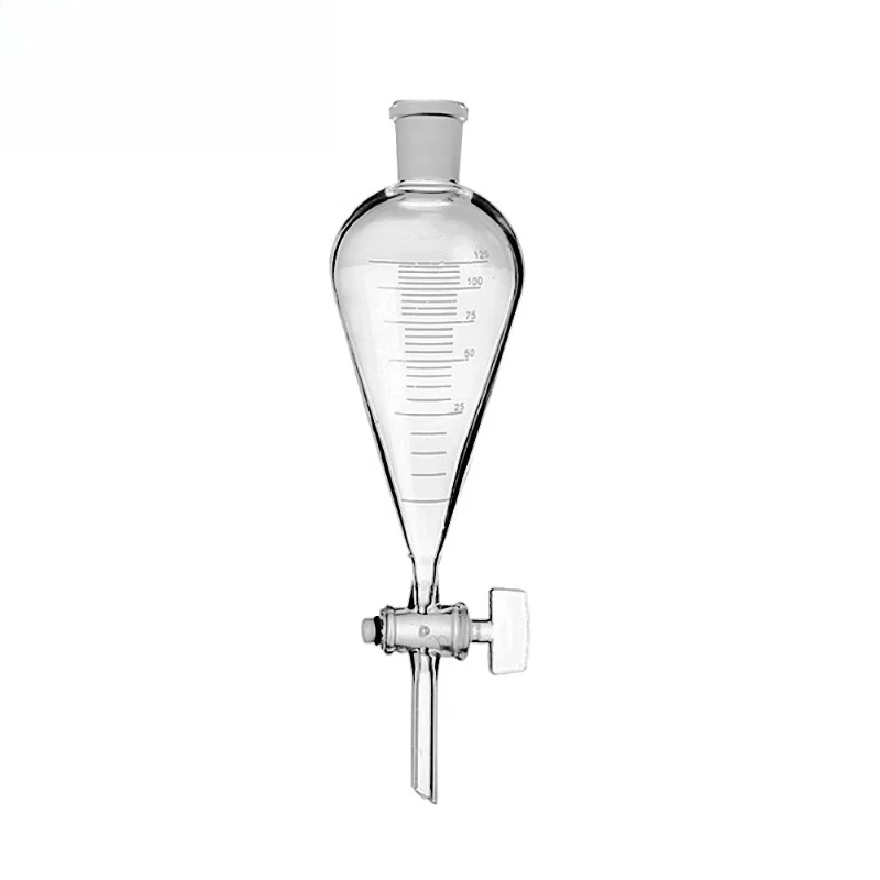 Laboratory Glassware Pear-shaped Separation Funnel with PTFE or Glass Partition 
Laboratory Glassware Pear-shaped Separation Funnel with PTFE or Glass Partition