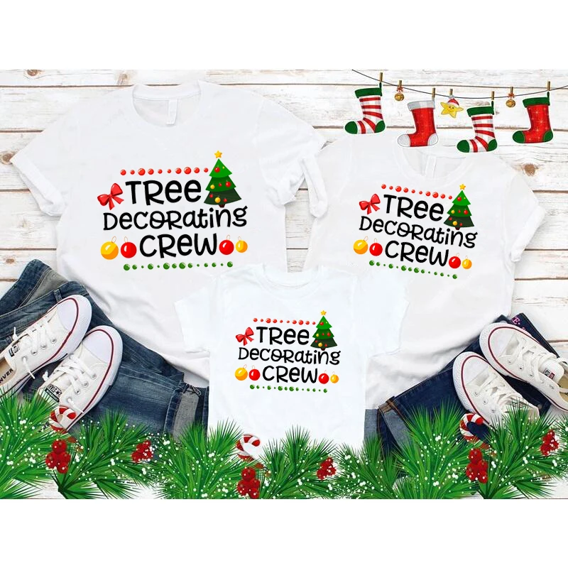 Funny Tree Decorating Crew Family Matching T Shirt Fashion Christmas New Year Family Outfits Set Men Women Children's Xmas Graph
Funny Tree Decorating Crew Family Matching T Shirt Fashion Christmas New Year Family Outfits Set Men Women Children's Xmas Graph