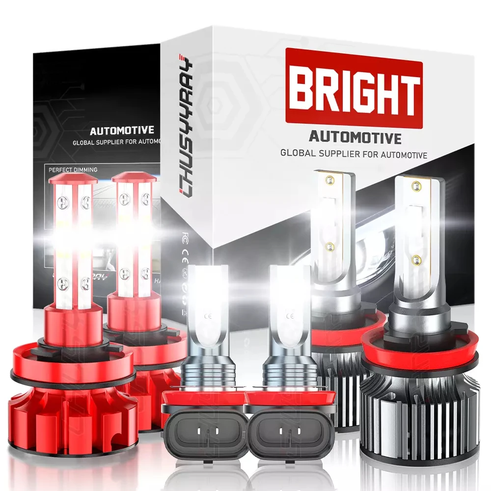 6x Canbus LED H11 Дальний свет + H11 Ближний свет + H11 Противотуманные фары Комбинированные лампы 9-32 В 6000 К 100000LM 800% Супер яркий белый 1:1 тот же размер
6x Canbus LED H11 Дальний свет + H11 Ближний свет + H11 Противотуманные фары Комбинированные лампы 9-32 В 6000 К 100000LM 800% Супер яркий белый 1:1 тот же размер