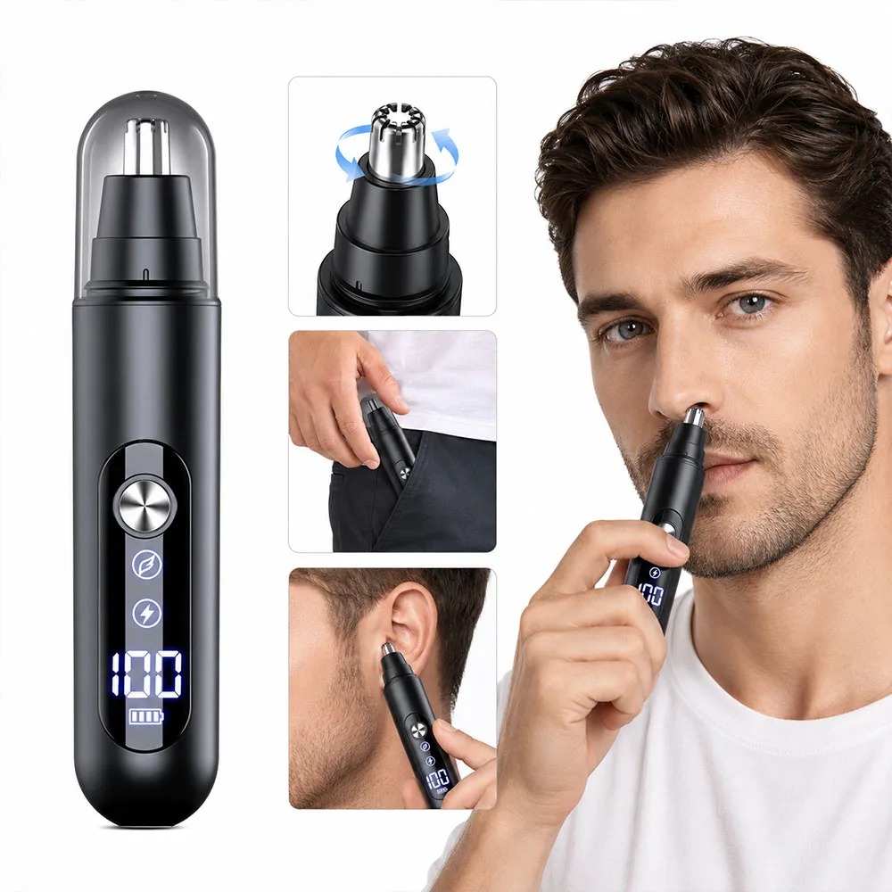 Nose Hair Trimmer for Man Portable Rechargeable Men Hair Remover for Nose and Ears Pocket Painless Men's Electric Nose Shaver
Nose Hair Trimmer for Man Portable Rechargeable Men Hair Remover for Nose and Ears Pocket Painless Men's Electric Nose Shaver