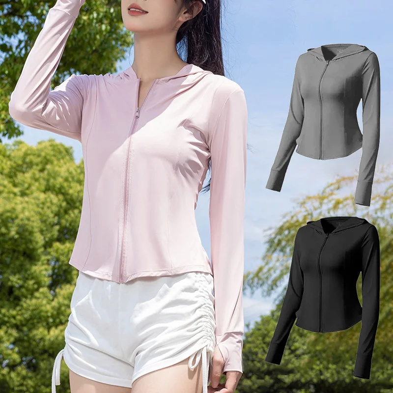 1pc Ice Silk Sunscreen Clothes Summer Thin UV Protection Hoodies Solid Color Slimming Short Sweatshirts Women Long-sleeved Coat
1pc Ice Silk Sunscreen Clothes Summer Thin UV Protection Hoodies Solid Color Slimming Short Sweatshirts Women Long-sleeved Coat