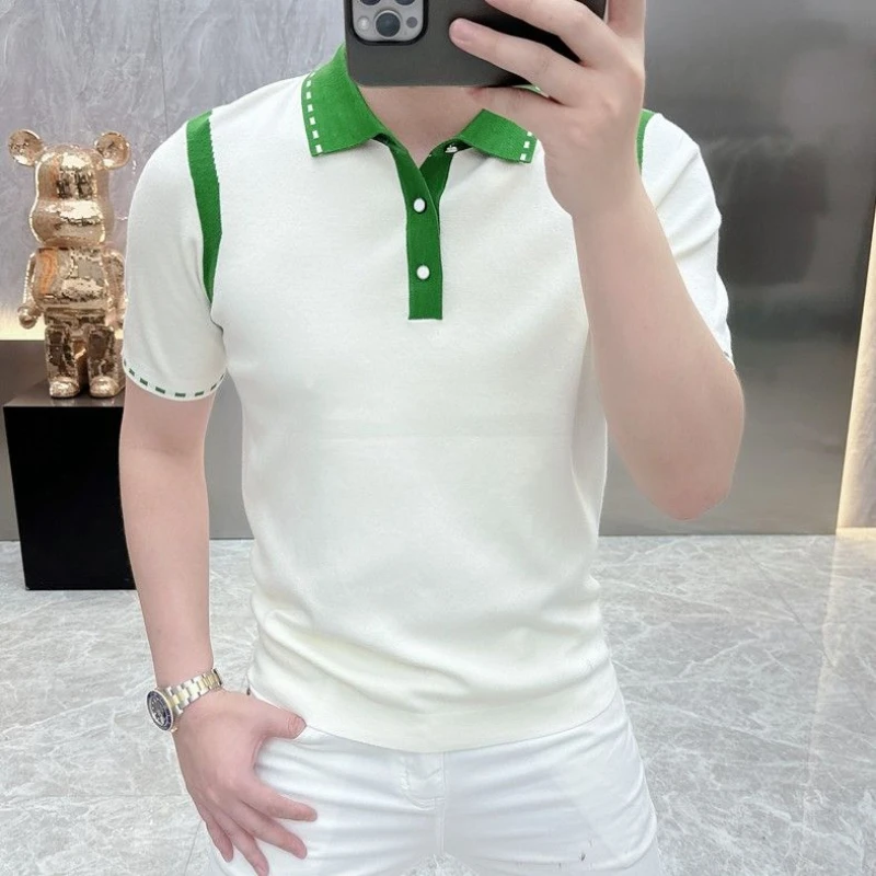 New Spring Light Luxury Men's Lapel POLO Sweater Simple Versatile and Handsome Short Sleeves
New Spring Light Luxury Men's Lapel POLO Sweater Simple Versatile and Handsome Short Sleeves