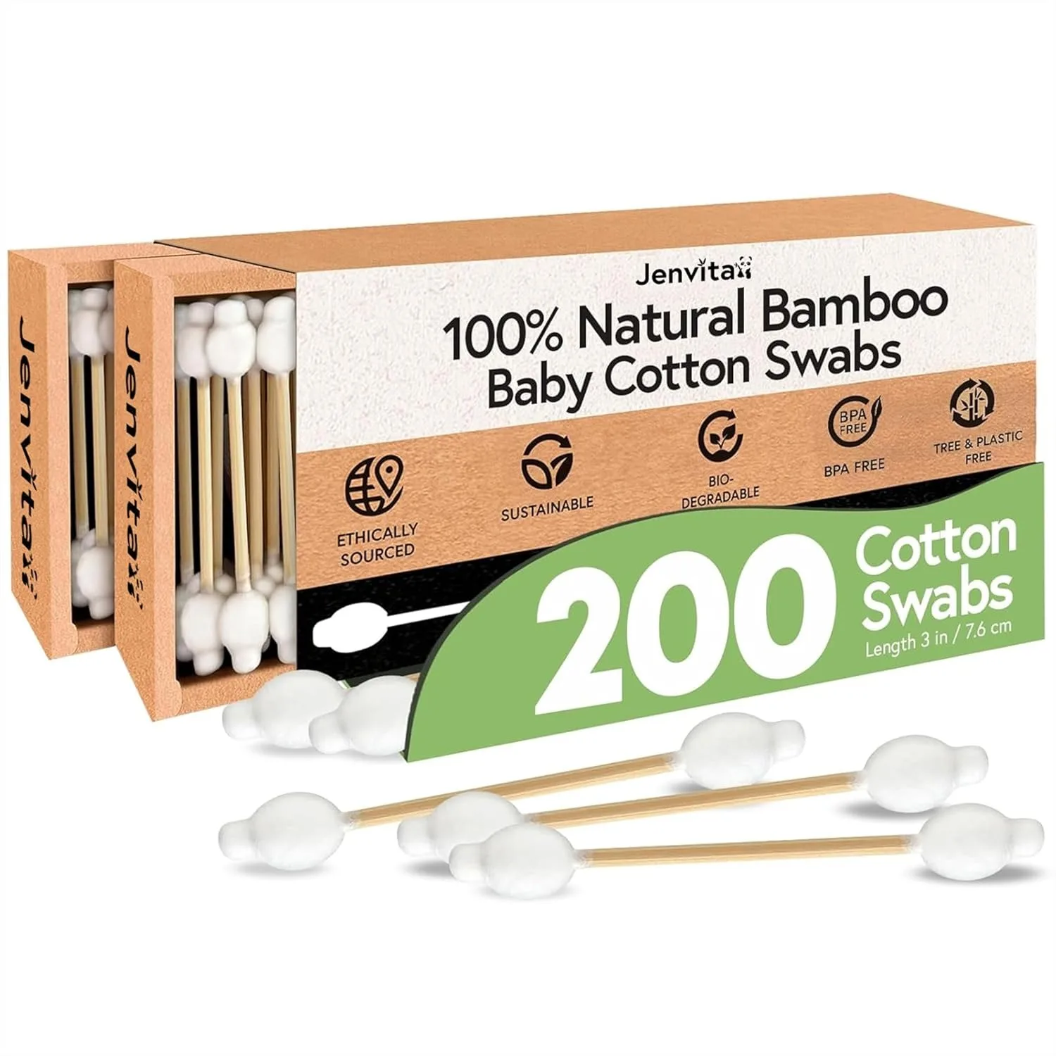 100% Bamboo Cotton Swabs for Ears, 200-Pack - Hypoallergenic Baby Safety Swabs with Large Cotton Bulbs, Double-Tipped for Makeup
100% Bamboo Cotton Swabs for Ears, 200-Pack - Hypoallergenic Baby Safety Swabs with Large Cotton Bulbs, Double-Tipped for Makeup