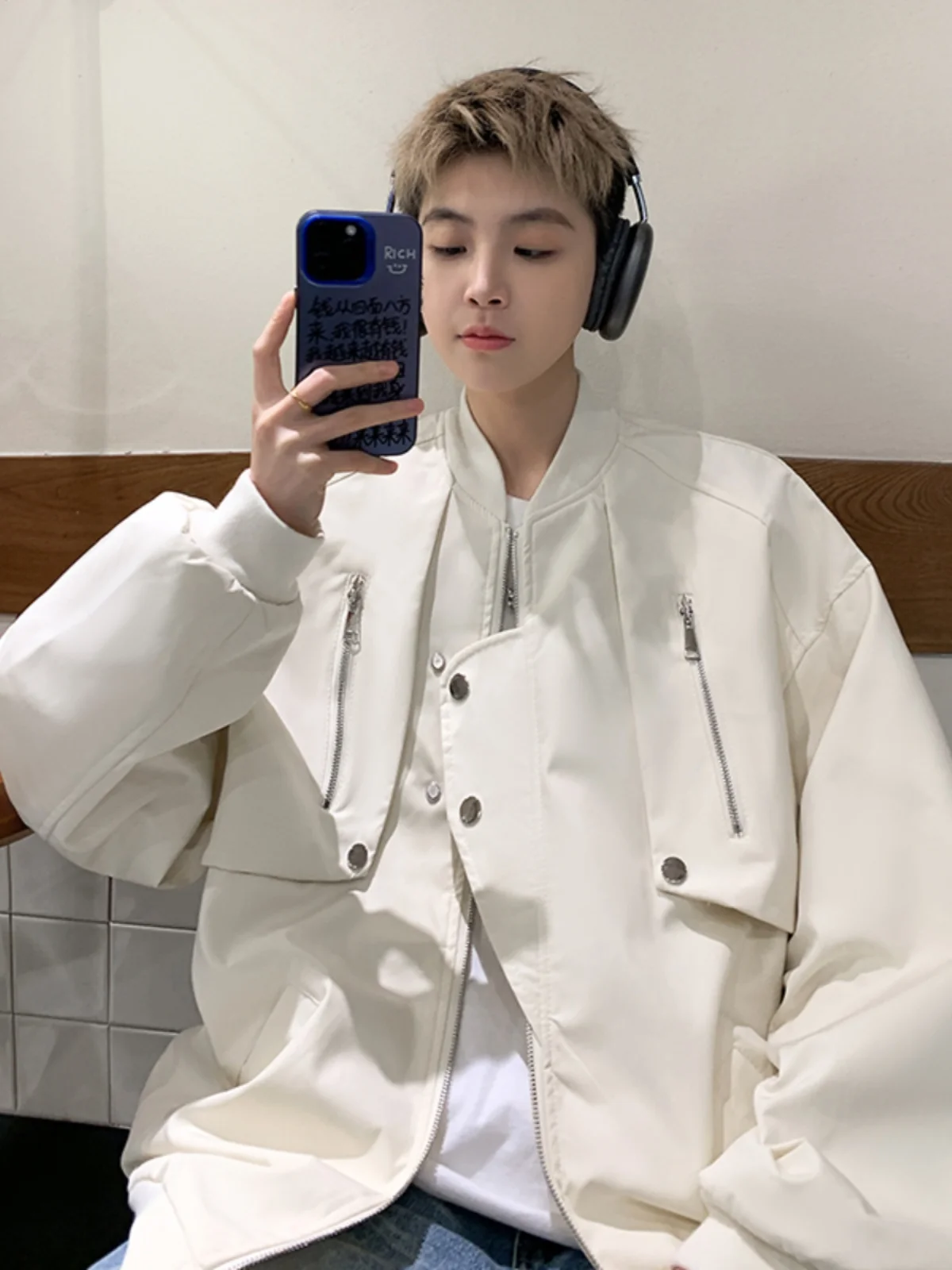 American Sle Oversize Pilot Jaet Men's Baseball Coat Spring New High Street Faion Urban Outfit Zipper Decorated Loose Fit
American Sle Oversize Pilot Jaet Men's Baseball Coat Spring New High Street Faion Urban Outfit Zipper Decorated Loose Fit