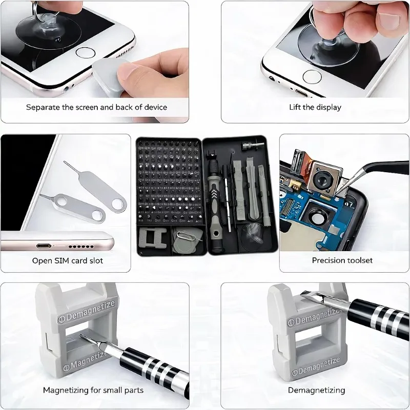 Magnetic Precision Screwdriver Set 115 in 1 Electronics Repair Kit for Laptop Phone PC Professional Tool
Magnetic Precision Screwdriver Set 115 in 1 Electronics Repair Kit for Laptop Phone PC Professional Tool
