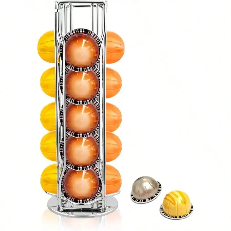 Coffee Pod Stand Holder For Vertuoline 20 Pods, Coffee Bar Vertuo Pod Organizer Rack, 360° Rotating Coffee Capsule Holds Storage
Coffee Pod Stand Holder For Vertuoline 20 Pods, Coffee Bar Vertuo Pod Organizer Rack, 360° Rotating Coffee Capsule Holds Storage