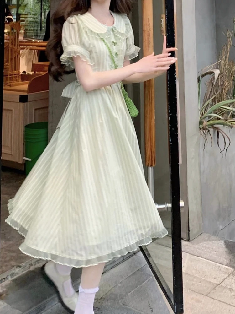 2023 Summer Lolita Kawaii Dress Female Basic Short Sleeve Beach Vintage Dress Female Y2k Short Party Dress Chic Korean Fashion
2023 Summer Lolita Kawaii Dress Female Basic Short Sleeve Beach Vintage Dress Female Y2k Short Party Dress Chic Korean Fashion