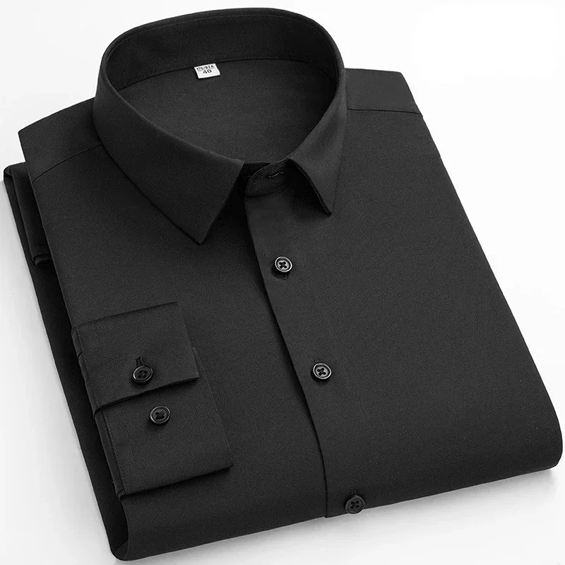 2024 Elastic Long Sleeve Men's Shirt Spring Autumn New Solid Color Pocket Formal Male Clothes Polo Collar Fashion Button Tops
2024 Elastic Long Sleeve Men's Shirt Spring Autumn New Solid Color Pocket Formal Male Clothes Polo Collar Fashion Button Tops