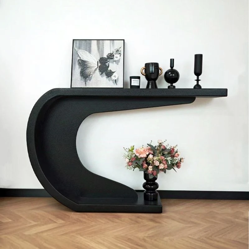 Modern simple home light luxury black entrance table table against the wall
Modern simple home light luxury black entrance table table against the wall