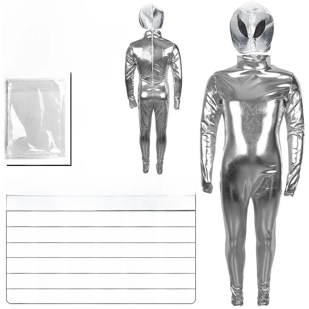Gold Stamp Leather Alien Cosplay Jumpsuit Tight Stage Performance Costume Halloween Children's Outerwear Silver Color One Pie...
Gold Stamp Leather Alien Cosplay Jumpsuit Tight Stage Performance Costume Halloween Children's Outerwear Silver Color One Pie...