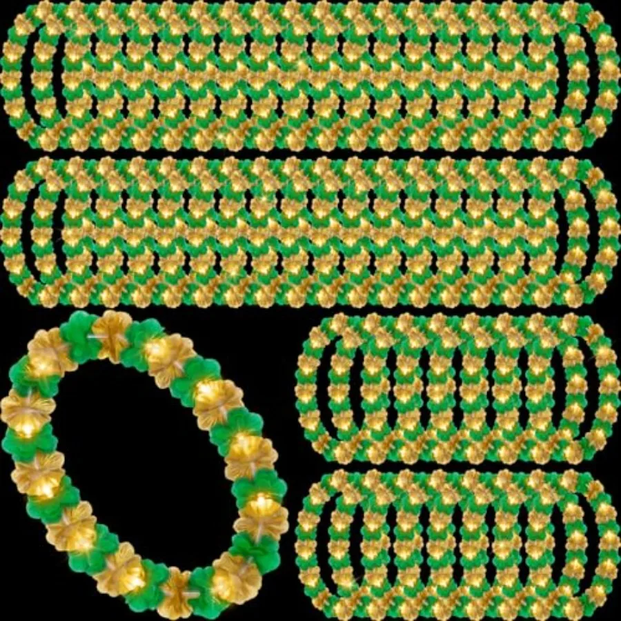 24 Pcs LED Light up Hawaiian Leis Neon Green Glow Flower Necklace for 2026 Graduation Luau Party plies Beach Tropical Carnival
24 Pcs LED Light up Hawaiian Leis Neon Green Glow Flower Necklace for 2026 Graduation Luau Party plies Beach Tropical Carnival