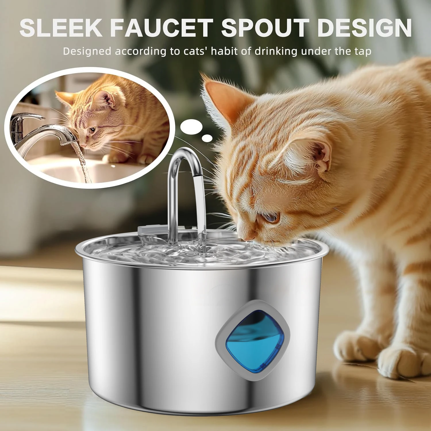 3.2L water fountain for a cat 304 Stainless Steel Automatic Fountains with USB Visible Window for Cats Dog Multiple Pet Supplies
3.2L water fountain for a cat 304 Stainless Steel Automatic Fountains with USB Visible Window for Cats Dog Multiple Pet Supplies